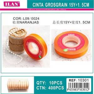 Ilan Grosgrain <b>Ribbon</b> 15Y 1.5Cm Orange Craft Decorative Tape - Product Image 1