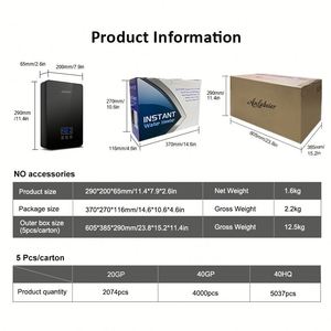 Calentador eléctrico de agua sin tanque Elemento calefactor de acero inoxidable Carcasa de plástico Pantalla LED Inglés para uso doméstico de hotel - Product Image 3
