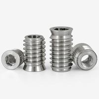 Inserts filetés en acier inoxydable 304 A2-70 pour bois, écrous encastrés pour meubles, vis à tête fraisée à six pans creux, goujons