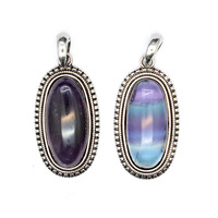 Pendentif ovale en cristal de pierre naturelle vieilli, vente en gros, bijoux en lapis-lazuli, pendentif ovale