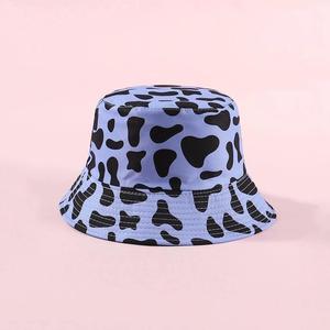 Été Hommes Femmes Double Sides Réversible Pliable <span class=keywords><strong>Bob</strong></span> Hat Gorras <span class=keywords><strong>Blanc</strong></span> Noir Panama Caps Fisherman Hats Cow Print Bucket Hat - Product Image 1