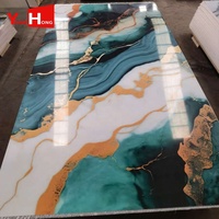 Feuille de marbre PVC décorative imperméable Revêtement de salle de bain UV Panneau mural 3D PVC
