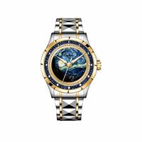 Montre de luxe Cudiven C2216 Master Series, automatique, mécanique, phase de lune, luminescente, acier inoxydable, cadran en saphir, 3ATM
