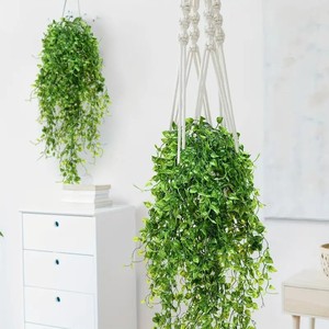 Lierre Artificiel Suspendu, Plante Verte 30cm-100cm, Décoration Murale et Plafond en Plastique, Bouquet de Feuilles de Pomme Vertes - Product Image 3
