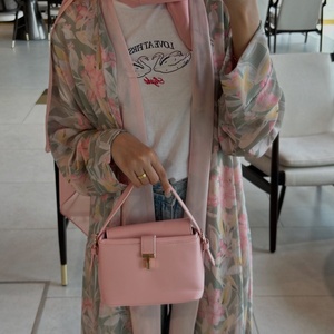 Premium Floral <b>Printed</b> Open Abaya with Matching Hijab - Lightweight Chiffon Muslim Dress for Daily & Special Occasions (1487) - Product Image 4