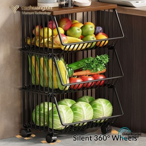 Étagère de rangement en métal rectangulaire, ouverte en dessus, empilable, avec roulettes, pour le rangement et l'organisation des articles - Product Image 5