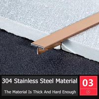Bandes décoratives en acier inoxydable en forme de T, bandes de transition pour carrelage et sols en bois, bandes de transition pour sols métalliques