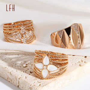 Wholesale AU750 Zircon Classic Gold <b>Rings</b> for Women 18k Real Gold Wedding <b>Rings</b> Gold 18k <b>Couple</b> for Gift - Product Image 4