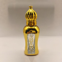 Flacon de parfum en verre Oud de luxe doré, 6 ml, 12 ml, capacité personnalisable, style Émirats Arabes Unis, échantillon, avec pompe et carton