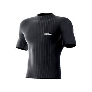 Jiehu – chemise de bain à manches courtes pour hommes, haut de compression tricoté à séchage rapide pour l'entraînement de natation, taille plus pour adultes - Product Image 1