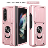 Coque rigide de luxe avec anneau métallique de qualité militaire pour samsung galaxy fold 4