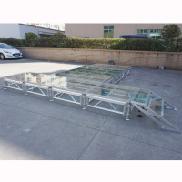 Scène modulaire en aluminium réglable en hauteur 4x4 pieds, montage facile, surface antidérapante, certifiée CE TUV pour événements et spectacles en plein air