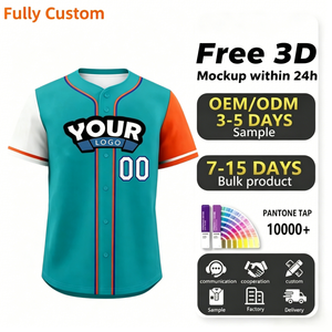 Maillot de baseball noir personnalisé OEM en gros par sublimation, respirant, séchage rapide, manches courtes, haute qualité pour équipe - Product Image 1
