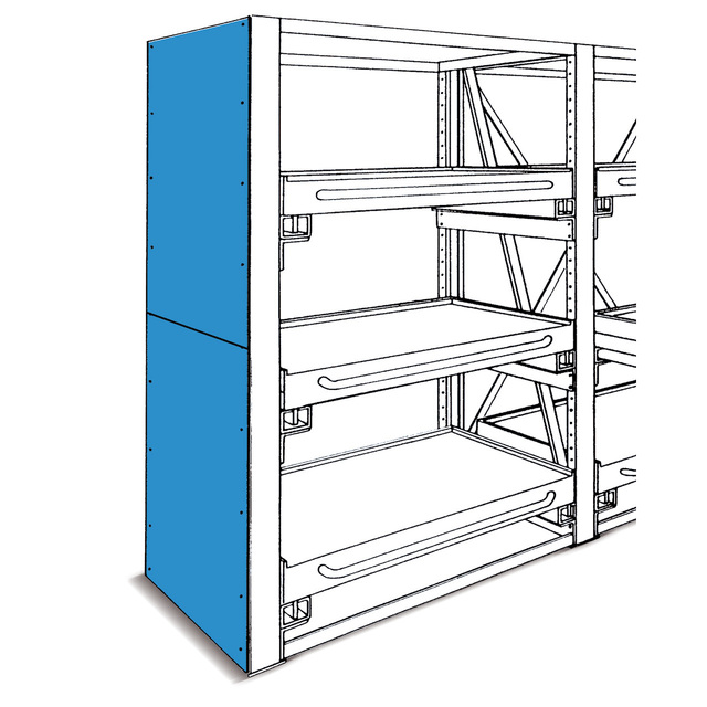 Fami System Ar Side Wall D1300 H3010 Blue Ral5012 Wall Shelves