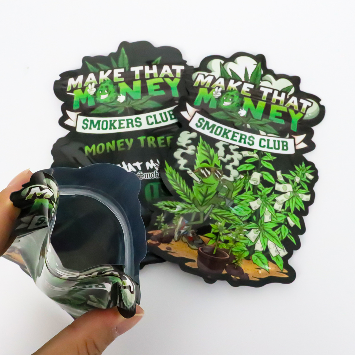 Customized Die Cut Shaped Cali Bags With Child Resistance Mylar Bags For 3.5 Grams Smell Proof Package Bags