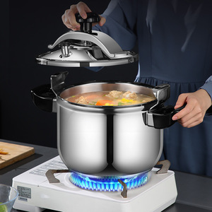 Olla a presión de acero inoxidable de gran capacidad sin recubrimiento para cocinas de inducción y de gas, uso doméstico - Product Image 1