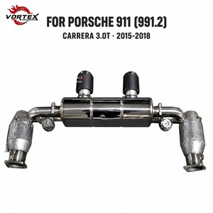 ท่อไอเสียแคทแบ็กสแตนเลส Vortex สำหรับ Porsche 911 991.2 Carrera 3.0T ปี 2015-2018 พร้อมปลายท่อคาร์บอนไฟเบอร์แบบมีวาล์ว - Product Image 1