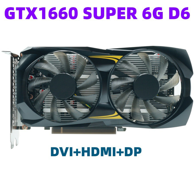 GTX 1660 SUPER 6GB DDR6 Graphics Card for Desktop PC Discrete, 4K High-Definition for Demanding Games