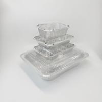 Barquette rectangulaire jetable en aluminium de qualité alimentaire, boîte en aluminium argentée, plateau en aluminium, assiette, boîte à lunch
