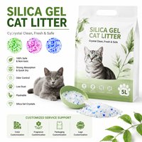 Litière pour chat en gel de silice cristallin blanc de qualité supérieure, biodégradable, écologique, jetable aux toilettes, hautement absorbante, sans odeur, sans poussière, rapide