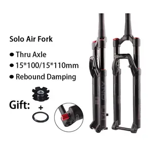 Bolany Mtb Bike Fork 27.5/29inch 15*100mm Thru Axle with Rebound Adjustment Solo Air Bicycle Front Suspension Fork Disc Brake