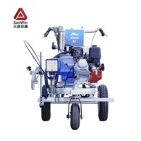 Machine professionnelle de marquage routier, moteur essence 5,5 CV, pompe haute efficacité, pulvérisation à froid haute pression pour le traçage routier