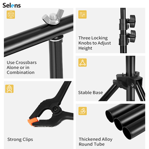 Selens 200*200cm T-förmiger tragbarer Hintergrundst änder Hintergrundstützständer-Kit mit Clips für Fotografie Video Studio - Product Image 4