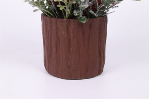Composizione Natalizia Artificiale in Vaso, Eucalipto Ghiacciato <span class=keywords><strong>con</strong></span> Bacche Rosse e Cedro, Decorazione da Tavolo per Interni per le Festività Invernali - Product Image 3
