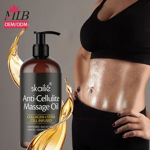 Private Label Moisturizing Fat Burning Collagen Grape Seed Anti Cellulite Body Massage Oil