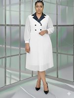 Robe de bureau professionnelle grande taille haut de gamme, élégante et confortable, avec double rangée de boutons