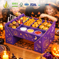 Xiangyu Halloween Party Eten Box Op Maat Geprint Kartonnen Compartment Tray voor Kindersnacks, Burgers, Nuggets, Cupcakes en Dips