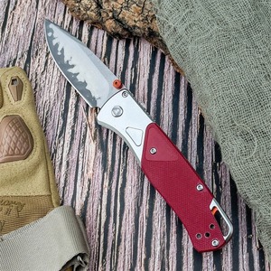 Couteau pliant tactique BM 535-9, lame rouge Damas de 8.9cm, manche G10, ambidextre, pour camping en plein air, chasse, découpe, survie - Product Image 6