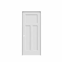 Portes intérieures à 3 panneaux, design élégant, 30x80'', avec apprêt blanc, style Shaker, à âme pleine, pour chambre et salon