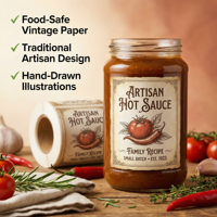 Étiquette autocollante pour bouteille de condiment, autocollant en papier vintage imperméable pour emballage alimentaire traditionnel