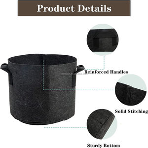 5 gallon tessuto non tessuto biodegradabile idroponica commercio all'<span class=keywords><strong>ingrosso</strong></span> crescere fragola fungo verdura feltro tessuto fioriera pianta crescere borse - Product Image 2