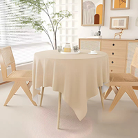 Nappe carrée structurée et durable en coton et lin épais, antidérapante, unie ou à carreaux, pour la décoration intérieure
