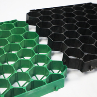 Pavés d'herbe en plastique perméables noirs Grille d'herbe de protection pour les parkings