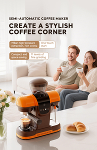 <span class=keywords><strong>Cafetera</strong></span> Semiautomática de 20 Bares con Espumador de Vapor y Molinillo de Café Ajustable para Uso Doméstico - Product Image 2