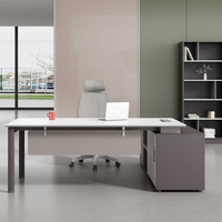 Bureau de direction ergonomique moderne de luxe 2026, durable, écologique, en forme de L, avec tiroir, haute technologie, résistant à l'eau, en bois