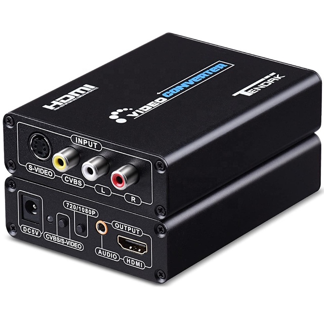 1080p AV+S VIDEO to HDMI Rca Av to hdmi Video Converter Adapter with 3RCA S-Video Cable
