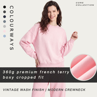 Sweat-shirt vintage en coton pur délavé à l'acide, 360g, couleur unie, coupe ample, manches courbes, pull-over vierge, streetwear décontracté, taille XL