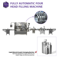 Machine de remplissage de liquides et de pâtes à haute viscosité à 4 têtes avec suivi de la bouteille pour désinfectant pour les mains, nettoyant WC, huile, shampoing - Haute productivité