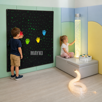 Tapis étoilé à fibres optiques à changement de couleur pour salle sensorielle, lumières apaisantes pour l'autisme, tapis mural interactif LED à fibres optiques