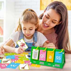 Juguete Educativo de Ortografía, Herramienta de Aprendizaje, 81 Tarjetas, Juegos Fonéticos, CVCC, CCVC, Tableros de Aprendizaje - Product Image 3