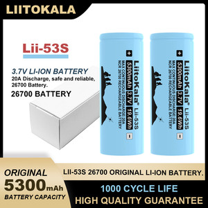 100% ต้นฉบับ <span class=keywords><strong>liitokala</strong></span> <span class=keywords><strong>lii</strong></span>-53S 26700ลิเธียมไอออน3.7โวลต์5300มิลลิแอมป์19.6Wh แบตเตอรี่ชาร์จได้สำหรับเก็บพลังงาน - Product Image 4