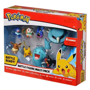 8pcs/pack Pokemoned Pikachu Evee Wobbuffet Anime Action Figure PVC Toys Cute Packet Monster Anime Kids Toys Birthday Gifts Kids