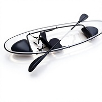 Kayak transparent en cristal clair pour une personne, canoë portable transparent pour les sports nautiques en mer et en lac