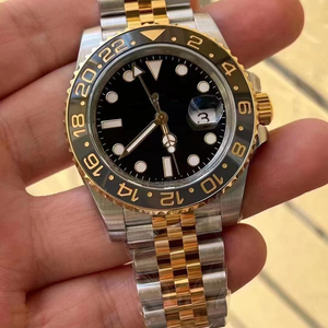 Montres mécaniques automatiques 40 mm en métal doré, noir, gris, avec lunette en céramique II, <span class=keywords><strong>montre</strong></span> de luxe pour homme en or, <span class=keywords><strong>bracelet</strong></span> Jubilé Président - Product Image 6