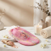 Gant de bain exfoliant en rayonne rose imprimé, en tissu doux pour une exfoliation profonde, gant de gommage corporel pour l'élimination des peaux mortes, soin de douche