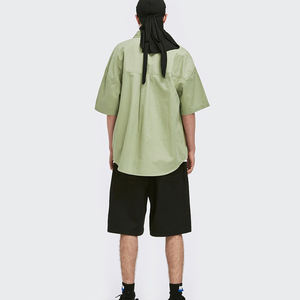 Fabrication lâche Street Style chemises décontractées garçon <span class=keywords><strong>chemise</strong></span> 2021 nouvelle chine pour hommes Hawaii plaine popeline tissu été chemises T court - Product Image 6